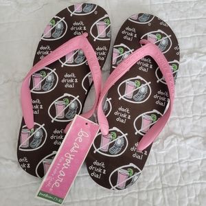 Don't Drink & Dial Flip Flops Sandals M 7-8 NWT Be As You Are